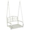 vidaXL Лавица с люлка Стомана 71,5 x 59 x 55 см Антично бяло
