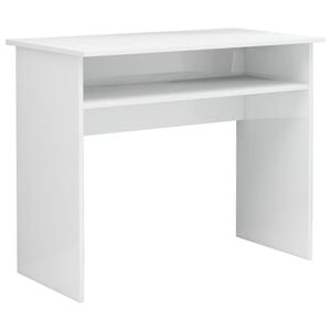 vidaXL Бюро, бял гланц, 90x50x74 см, инженерно дърво