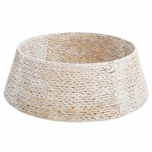vidaXL Коло за коледно дърво Кръгла Бяло 75 x 75 x 25 см Воден хиацинт