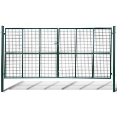 vidaXL Градинска мрежеста оградна врата, 415x250 см / 400x200 см