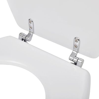 vidaXL WC тоалетна седалка МДФ капак изчистен дизайн бяла