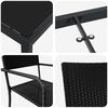 vidaXL Комплект за хранене в градината 3 pcs Черно полиратан