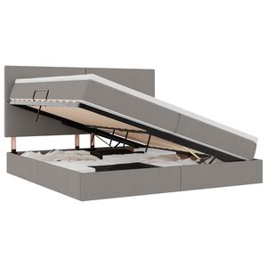 vidaXL Легло с място за съхранение и матрак Таупе 200 x 200 cm