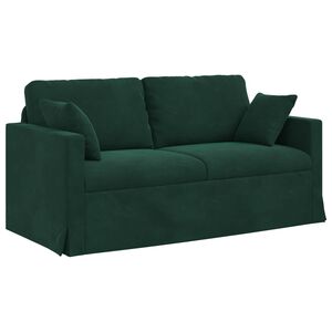 vidaXL Диван Тъмен зелен 158 x 78 x 80 см Кадифе