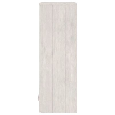 vidaXL Надстройка за шкаф HAMAR, бяла, 85x35x100 см, бор масив