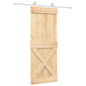 vidaXL Преплъзваща се врата 80 x 210 cm Естествено и бяло