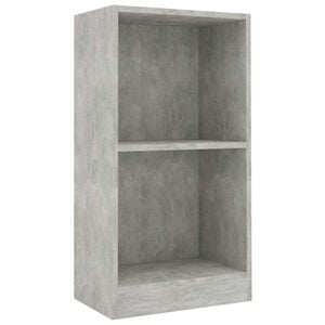 vidaXL Библиотека, бетонно сива, 40x24x75 см, инженерно дърво