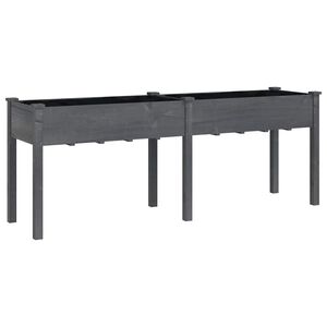 vidaXL Саксия с вложка сива 203x53x76 см масивна ела