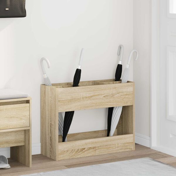 vidaXL Стойка за чадър Сонома дъб 65 x 24 x 50 см Инженерно дърво