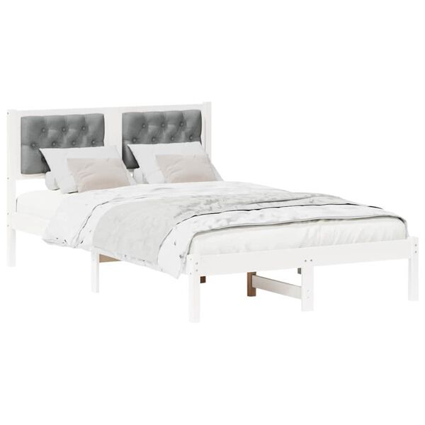 vidaXL Рамка за легло Светлосиво 120 x 200 cm Солидно борово дърво