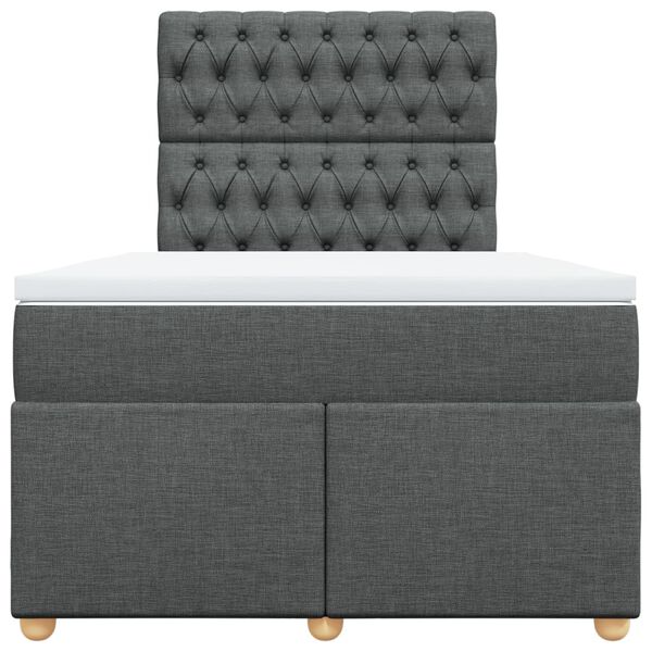 vidaXL Боксспринг легло с матрак, тъмносиво, 120x190 см, плат