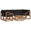 vidaXL Комплект дивани за открито 7 pcs Естествено и черно