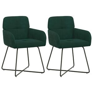 vidaXL Обедени столове 2 pcs Кадифе Тъмнозелено 59 x 56,5 x 86 см