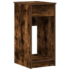 vidaXL Стойка за компютърна кула с чекмедже опушен дъб 35x45x77 см