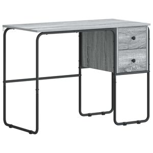 vidaXL Бюро с място за съхранение Сив Сонома 100 x 50 x 75 cm