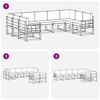vidaXL Комплект дивани за открито 9 pcs Натурален и Крема