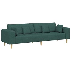 vidaXL Диван Тъмен зелен 250 x 77 x 76 см текстил