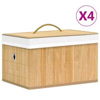 vidaXL Бамбукови кутии за съхранение 4 бр