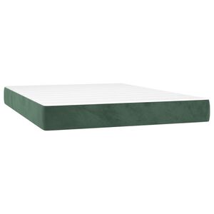 vidaXL Матрак за легло с покет пружини средна твърдост тъмнозелен 140x200x20 см кадифе