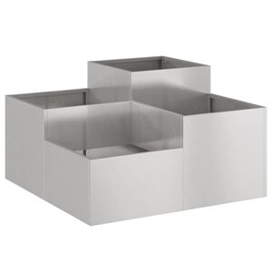 vidaXL Градинска саксия Сребрист 80 x 80 x 48 см Неръждаема стомана