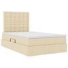 vidaXL Легло с място за съхранение и матрак Кремав 120 x 200 cm