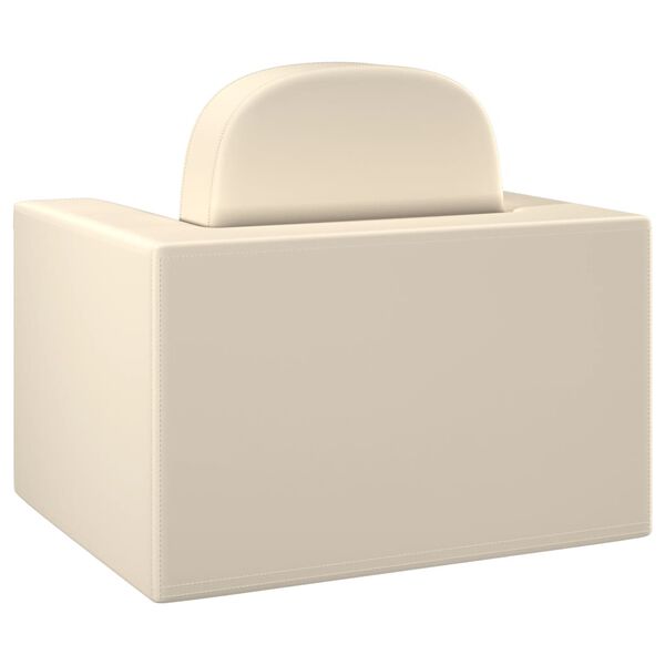 vidaXL 2-в-1 детски диван, бял, изкуствена кожа