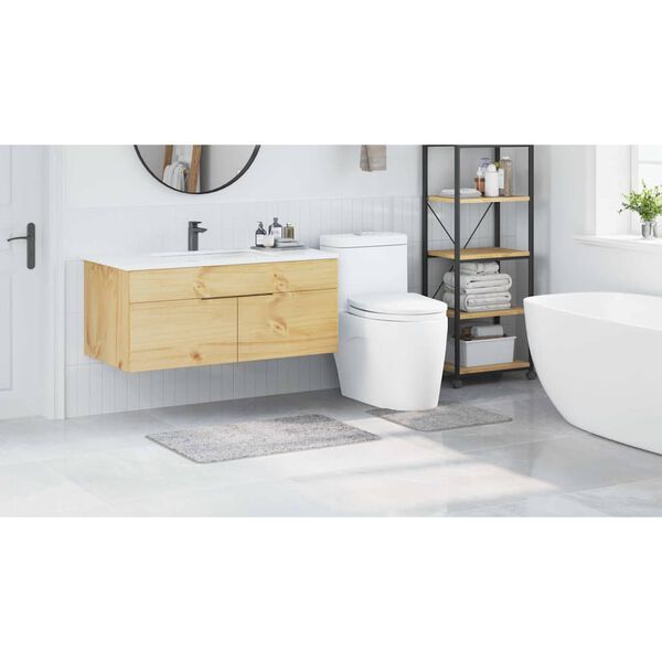 vidaXL Комплект антислип килими за баня 2 pcs Сив ПП