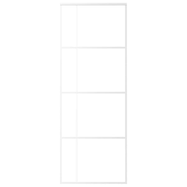 vidaXL Плъзгаща се врата, ESG стъкло и алуминий, 76x205 см, бяла