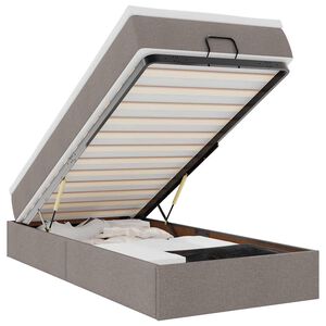 vidaXL Османска легло с матрак, таупе, 80x200 см, плат