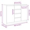 vidaXL Бюфет с чекмеджета, дъб сонома, 100,5x35x76 см, инженерно дърво