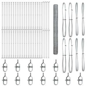 vidaXL Стълб за ограда. Сребристо