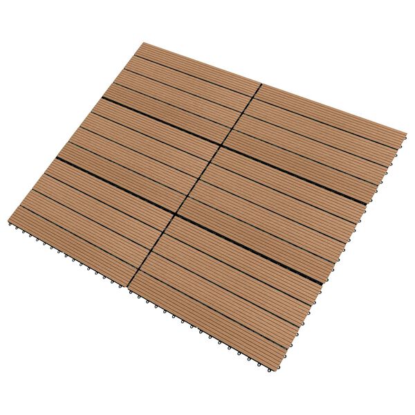 vidaXL Плочка за decking 6 pcs Кафяво 60 x 30 cm WPC