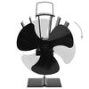 vidaXL Вентилатор за печка за топъл въздух, 3 перки, черен