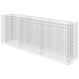 vidaXL Габион повдигната леха, поцинкована стомана, 270x50x100 cм