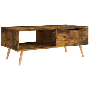 vidaXL Кафе маса, опушен дъб, 100x49,5x43 см, инженерно дърво