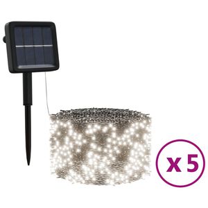 vidaXL Соларни лампички 5 бр 5х200 LED студено бяло за закрито/открито