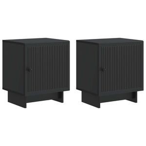vidaXL Нощен шкаф 2 pcs Черно 43 x 34,5 x 50 см Инженерна дървесина