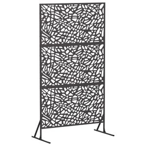 vidaXL Екран за уединение 100 x 50 x 180 см Стомана Черно
