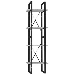 vidaXL Библиотека на 4 нива, сив сонома, 40x30x140 см, инженерно дърво