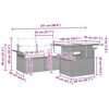 vidaXL Градински Софа Комплект 5 pcs Сив Полипропилен Ратан
