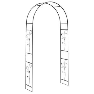 vidaXL Градинска арка Черно 115 x 37 x 231 см
