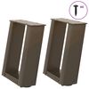 vidaXL Крака за масичка за кафе, U-образни, 2 бр., естествена стомана, 30 x (30-31) см, стомана