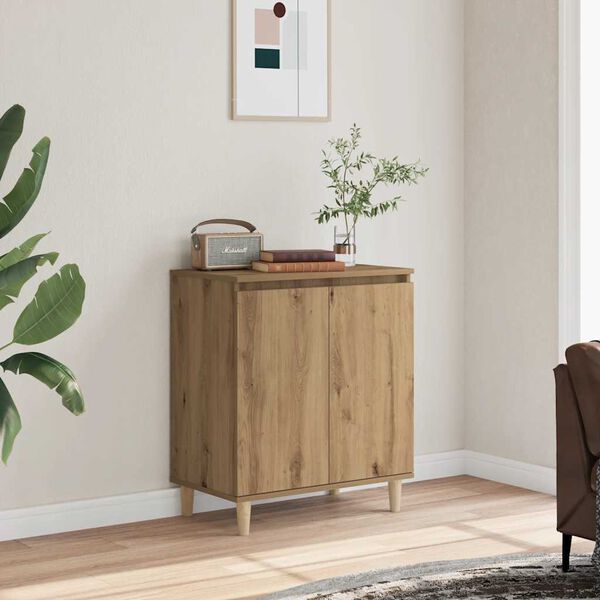 vidaXL Сайдборд, дъб артизан, 60x35x70 см, инженерно дърво