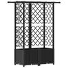 vidaXL Повдигнато легло с решетка и покривка Черен 124,5 x 40 x 138 см