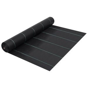 vidaXL Мрежа за мулчиране, матово черна, 1x10 м, PP
