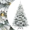 vidaXL С изкуствено коледно дърво с поставка Бяло 240 cm PE и PVC