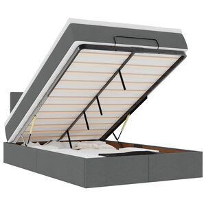 vidaXL Османска легло с матрак, тъмносиво, 120x200 см, плат