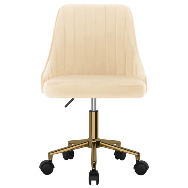 vidaXL Въртящ се трапезен стол, кремав, кадифе