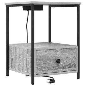 vidaXL Нощен шкаф Сив Сонома 42 x 41 x 56 см Инженерно дърво
