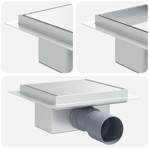 vidaXL 2 в 1 душов дренаж Сребрист 15 x 15 см Неръждаема стомана 304